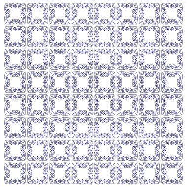 Sanat süsleme ile vektör desen. Tasarım öğeleri. Süs dantel oyma arka plan. Mor beyaz. 