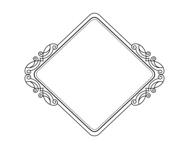 Çerçeveler. Vintage vektör. Kolay düzenleme için inşa. Siyah beyaz. 