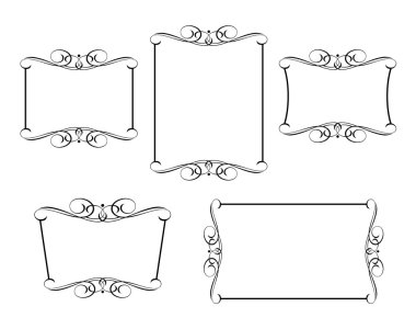 Kaligrafi çerçeveleri ayarlayın. Vintage vektör. Kolay düzenleme için inşa.