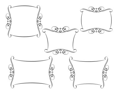 Kaligrafi çerçeveleri ayarlayın. Vintage vektör. Kolay düzenleme için inşa.