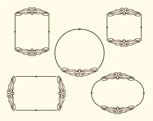 Conjunto de marcos decorativos .Vintage vector.Well construido para facilitar la edición . — Archivo Imágenes Vectoriales