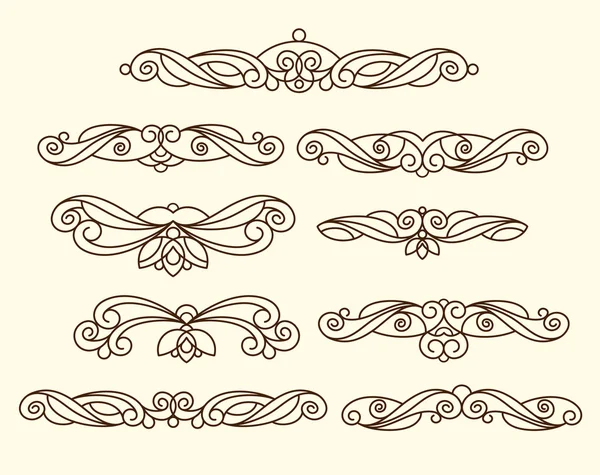 Set of decorative elements. Dividers.Vector illustration.For calligraphy graphic design. — Stock Vector