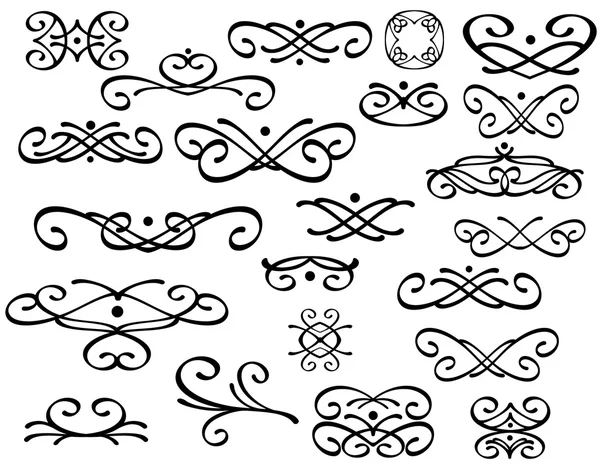 Set of decorative elements. Dividers.Vector illustration.Well built for easy editing. — Stock Vector