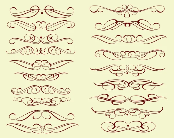 Conjunto de elementos decorativos. Dividers.Vector illustration.For caligrafía diseño gráfico . — Archivo Imágenes Vectoriales