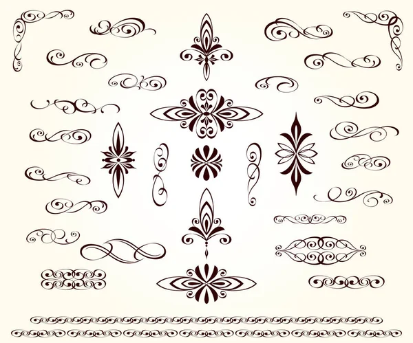 Conjunto Elementos Vintage Está Blanco Aislado Editable — Vector de stock