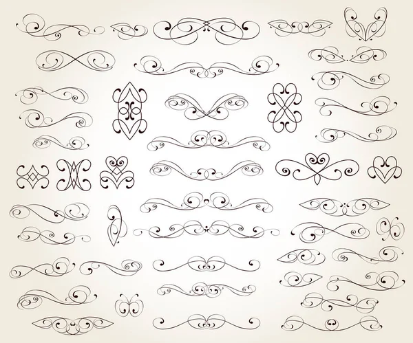 Tasarım için düzenlenebilir çiçek dekoratif elementler. Vignette 'ler, süslemeler, bölücüler.