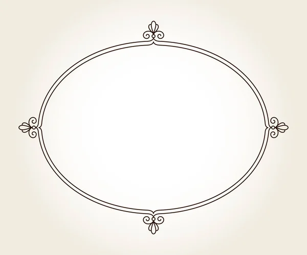 Elegant Horizontal Oval Retro Frame Place Textf Linear Design — Stock Vector