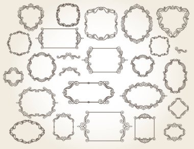 Büyük bir retro çerçeve seti. Doğrusal tasarım..