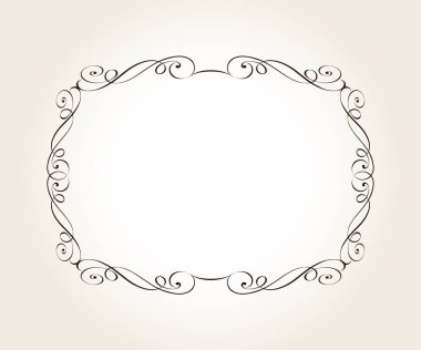 Projeleriniz için dekoratif yatay retro çerçeve.