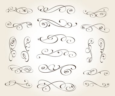 Ayrıştırılmış, düzenlenebilir vintage elementler. Vignette 'ler, ayırıcılar.