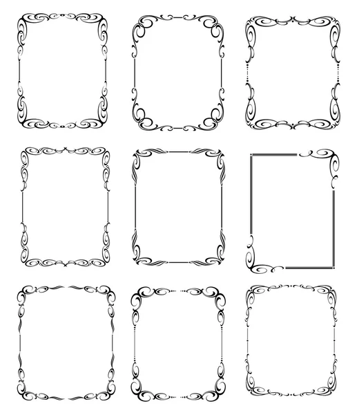 Definir quadros caligráficos — Vetor de Stock