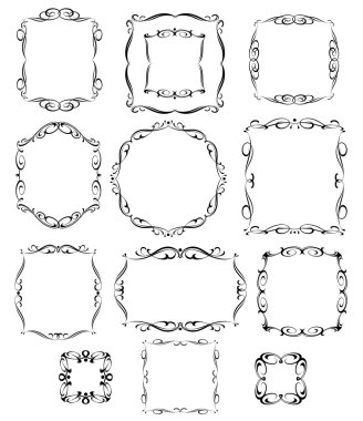 Set kaligrafi çerçeveler