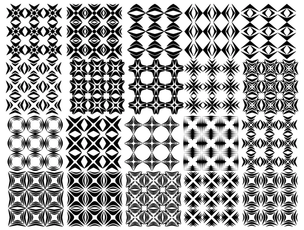 Réglez des motifs sans couture .Vector noir — Image vectorielle