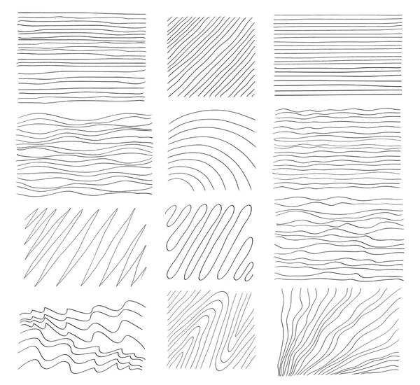 Um conjunto de texturas desenhadas à mão . —  Vetores de Stock