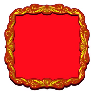 Altın Çerçeve. Vektör çizim.