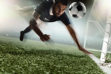 Futbol oyuncu başlık futbol topu