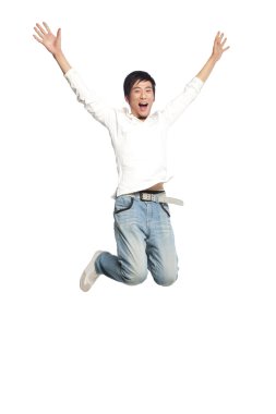 Genç adam havada portresi