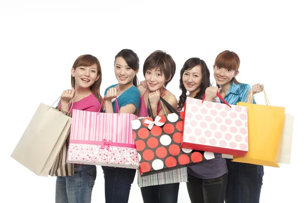 Young people excited about shopping — Stock Photo, Image