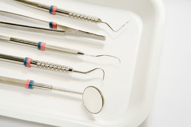 Set of dental care instruments clipart