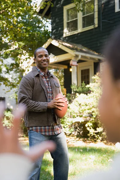 Portrait of a Father with football — Stock Photo, Image