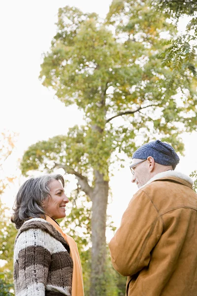Äldre par nära ett träd — Stockfoto