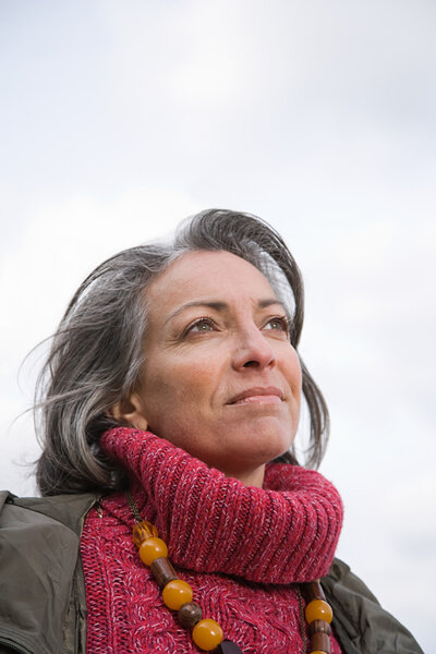 Thoughtful looking woman