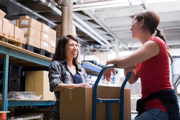 Colleagues in warehouse — Stock Photo, Image