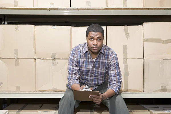 Portrait of the warehouse worker — Stock Photo, Image