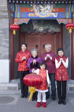 Family Celebrates Chinese New Year clipart