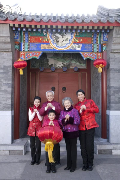 Family Celebrates Chinese New Year — Stock Photo, Image