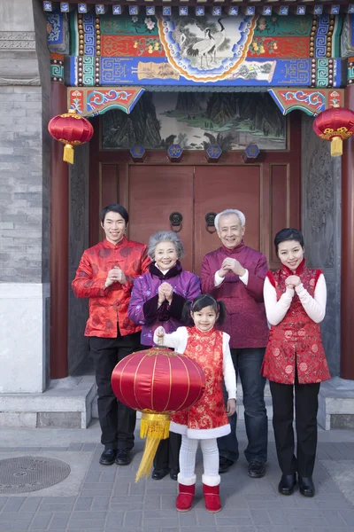 Family Celebrates Chinese New Year — Stock Photo, Image