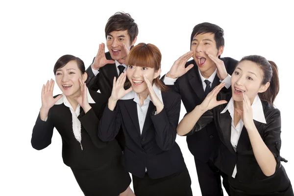 A group of business people shouting — Stock Photo, Image