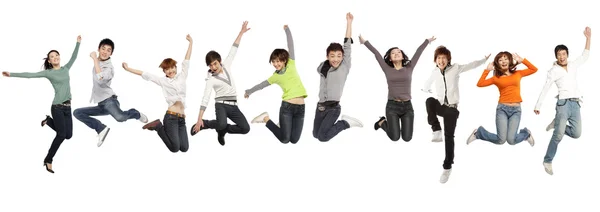 Un grupo de empresarios saltando — Foto de Stock