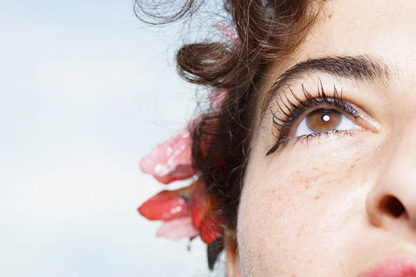 Nahaufnahme des Gesichts der Frau — Stockfoto