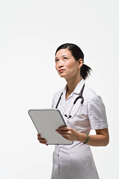 Portrait of a young asian nurse — Stock Photo, Image