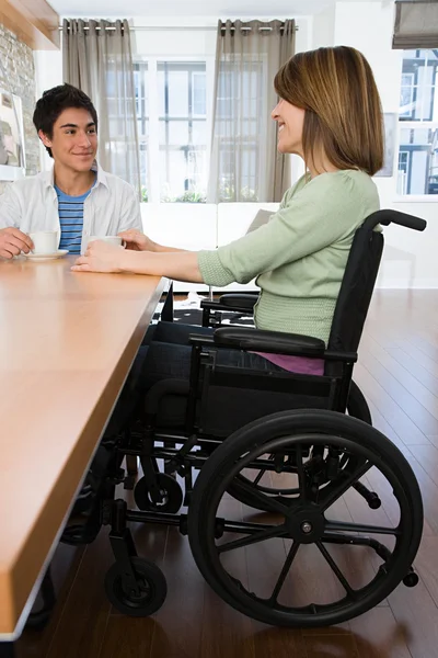 Disabled mother with son — Stock Photo, Image