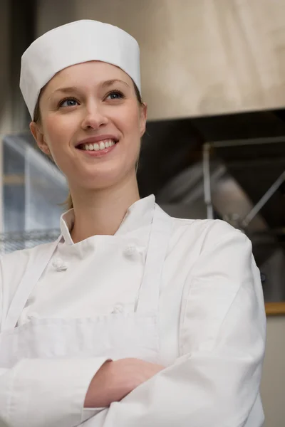 Chef looking up — Stock Photo, Image