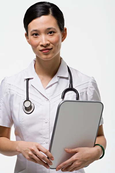 Portrait of a young asian nurse — Stock Photo, Image