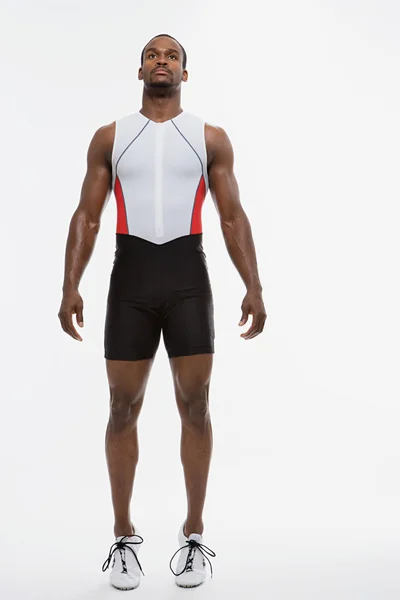 Joven atleta negro estiramiento — Foto de Stock