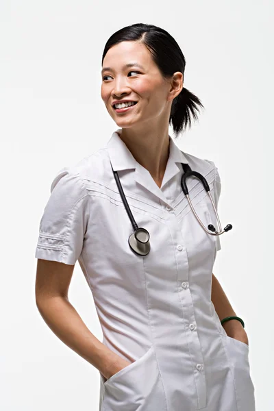 Portrait of a young asian nurse — Stock Photo, Image