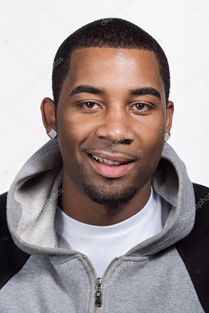 Portrait of young adult african american man