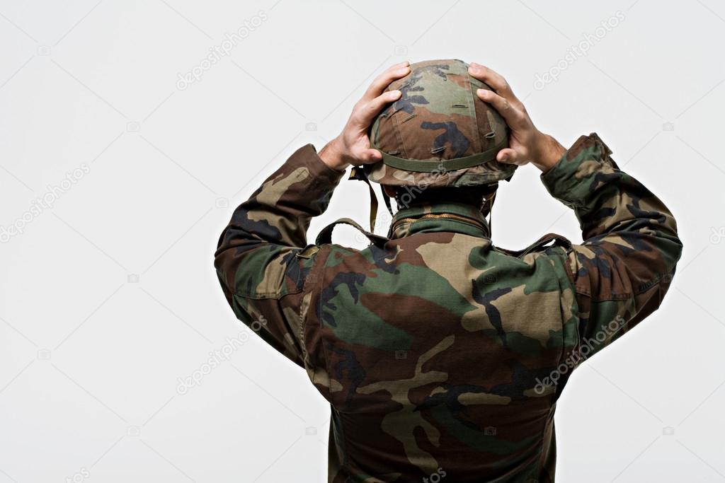 soldier wearing helmet