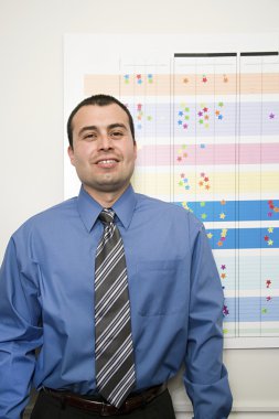 Ofis çalışanı ve grafik