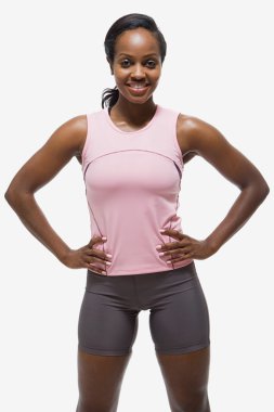 Siyah bir gülümseyen kadın portresi