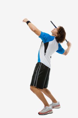 Tenis oyuncu raket ile