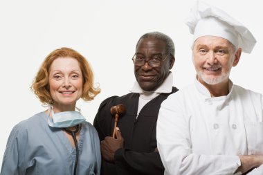 surgeon, judge and a chef clipart