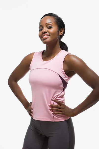 Portrait of a smiling black woman — Stock Photo, Image