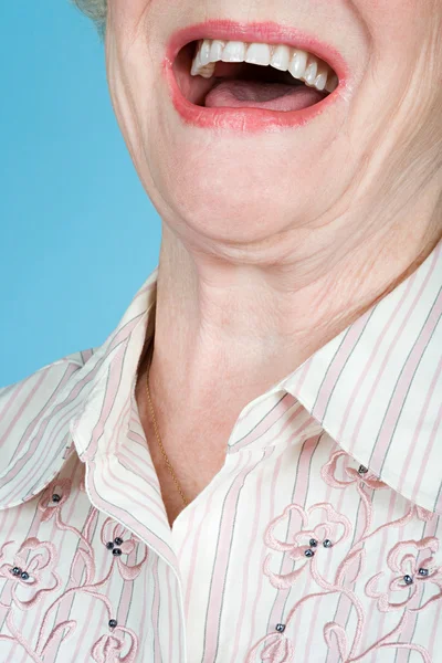 Senior adult woman laughing — Stock Photo, Image