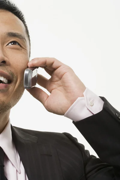 Businessman talking on cellphone — Stock Photo, Image
