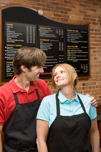 Two waiters looking each other — Stock Photo, Image